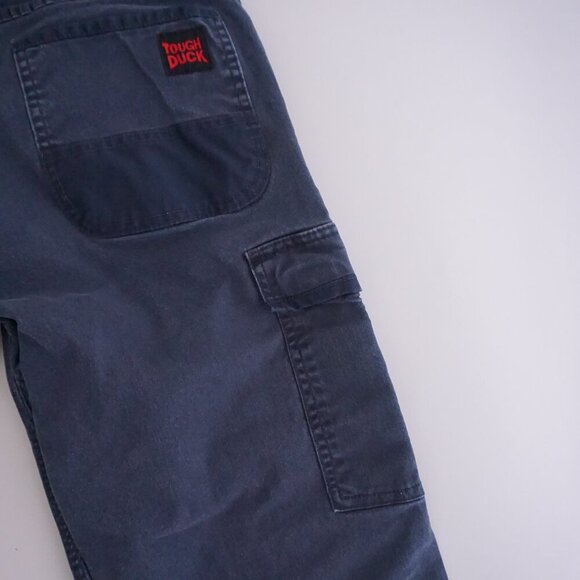 Tough Duck Navy Heavyweight Cotton Carpenter Cargo Loop Workwear Pants 34X34 - Picture 11 of 16